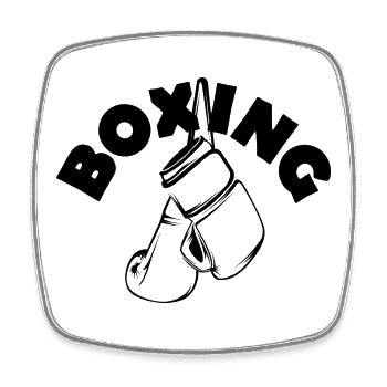 boxing boxen symbol logo Boxer Verein Gym icon - Viereckiger Kühlschrankmagnet - Weiß - Vorne