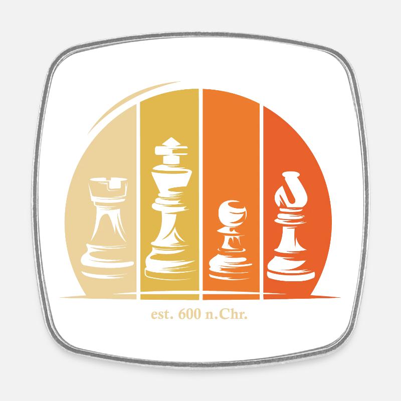 Pièces d’échecs Symbole Logo Histoire Rétro - Magnet carré - blanc
