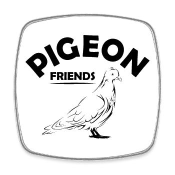 pigeon Freunde Taube Tiere illustration Logo icon - Viereckiger Kühlschrankmagnet - Weiß - Vorne