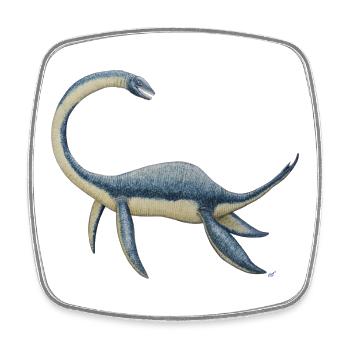 Dinosaure Plesiosaurus - Magnet carré - blanc - Devant