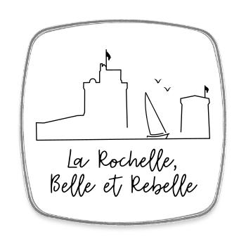 La Rochelle design by Nicolas Poitevin - Magnet carré - blanc - Devant