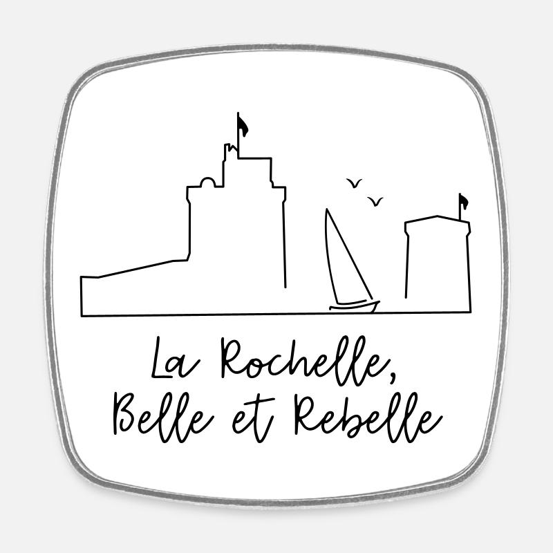 La Rochelle design by Nicolas Poitevin - Magnet carré - blanc