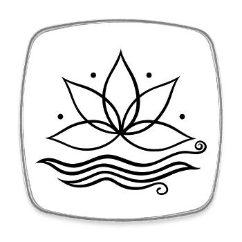 Lotus Lotusblume Yoga - Viereckiger Kühlschrankmagnet - Weiß - Vorne