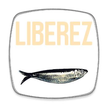 Liberez les sardines - Magnet carré - blanc - Devant