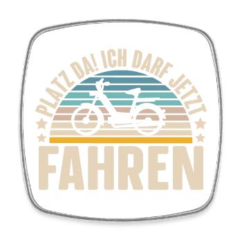 Mofa Führerschein Bestanden Geschenk - Viereckiger Kühlschrankmagnet - Weiß - Vorne