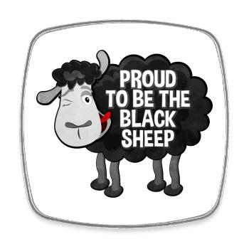 Proud To Be The Black Sheep Lustiges Schaf Spruch - Viereckiger Kühlschrankmagnet - Weiß - Vorne