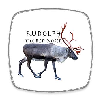 Rudolph - Viereckiger Kühlschrankmagnet - Weiß - Vorne