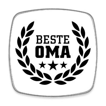 Beste Oma - Viereckiger Kühlschrankmagnet - Weiß - Vorne
