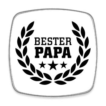 Bester Papa - Viereckiger Kühlschrankmagnet - Weiß - Vorne