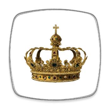 Krone - Viereckiger Kühlschrankmagnet - Weiß - Vorne