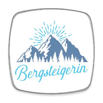 Alpen-Gipfel mit Sonnenstrahlen - Viereckiger Kühlschrankmagnet - Weiß - Vorne