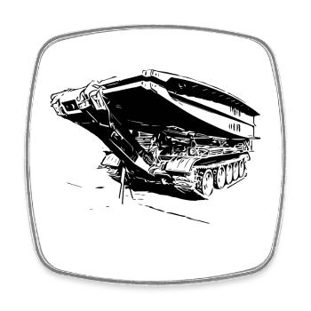 Bridge Laying Device BLG 60 - Square fridge magnet - white - Front