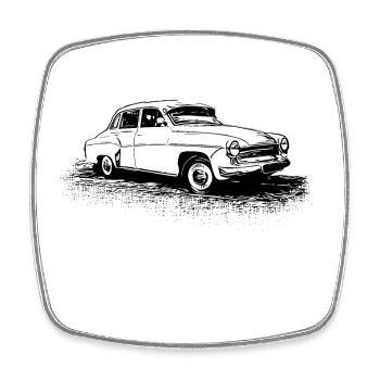 P-312-0 Wartburg - Viereckiger Kühlschrankmagnet - Weiß - Vorne