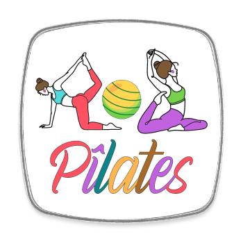 PILATES - Magnet carré - blanc - Devant