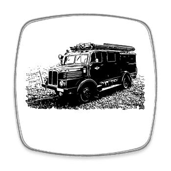 IFA H3A Feuerwehr - Viereckiger Kühlschrankmagnet - Weiß - Vorne
