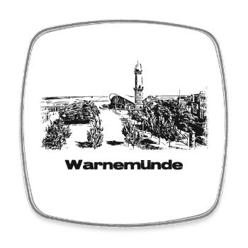 Rostock Warnemünde - Square fridge magnet - white - Front