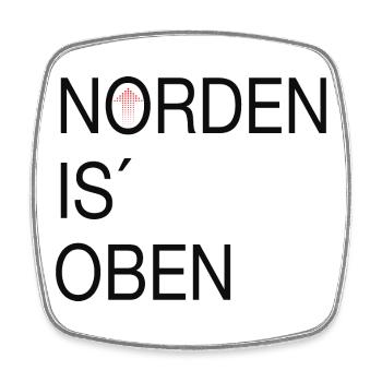 Norden is oben - Viereckiger Kühlschrankmagnet - Weiß - Vorne