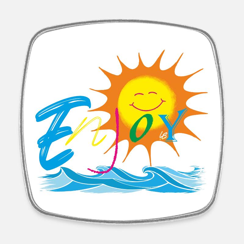 Enjoy - Square fridge magnet - white