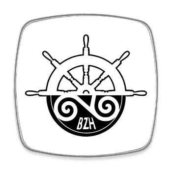 Bretagne bzh - Magnet carré - blanc - Devant