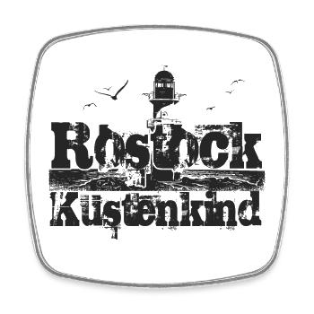 Rostock Küstenkind - Viereckiger Kühlschrankmagnet - Weiß - Vorne
