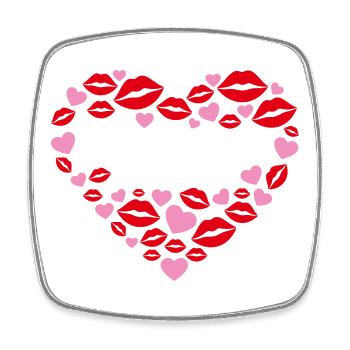 Bisous maman cœurs Maman je t'aime Fête des mères - Magnet carré - blanc - Devant