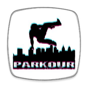 Parkour - Square fridge magnet - white - Front