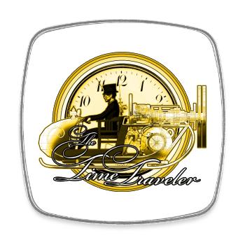 The time traveler - Square fridge magnet - white - Front