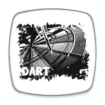Dartscheibe - Dart - Dartpfeile - Viereckiger Kühlschrankmagnet - Weiß - Vorne