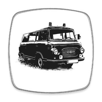 Barkas à la lumière bleue - Magnet carré - blanc - Devant