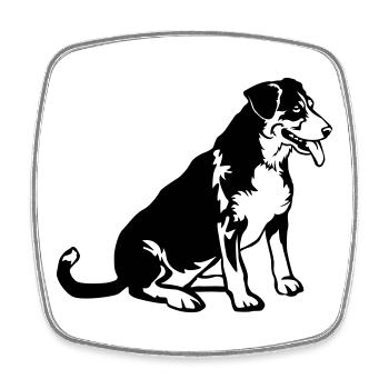 Entlebucher Sennenhund - Viereckiger Kühlschrankmagnet - Weiß - Vorne