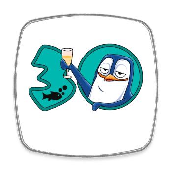 30 Years Birthday Anniversary Penguin - Square fridge magnet - white - Front
