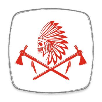 Red Indian Warrior - Square fridge magnet - white - Front