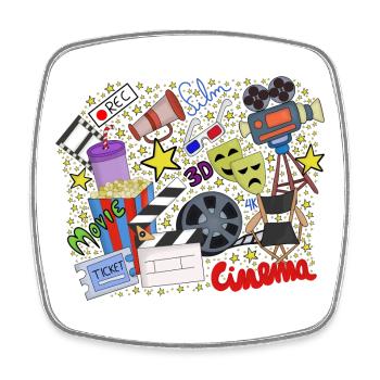 Movie Universe for Cinephiles - Square fridge magnet - white - Front