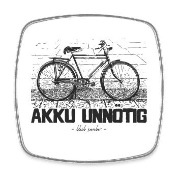 Klassisches Fahrrad | Akku unnötig | bleib sauber - Viereckiger Kühlschrankmagnet - Weiß - Vorne