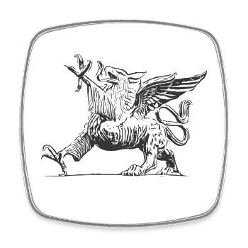 Greif - Rostock - Square fridge magnet - white - Front