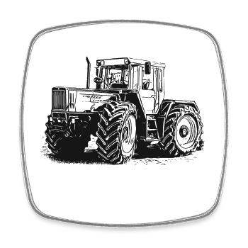 MB trac 1400 turbo | Traktor - Viereckiger Kühlschrankmagnet - Weiß - Vorne