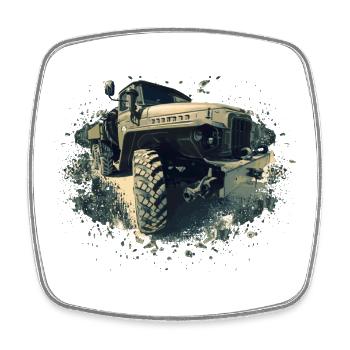 Oural 375 | | rda | de la NVA CAMION - Magnet carré - blanc - Devant