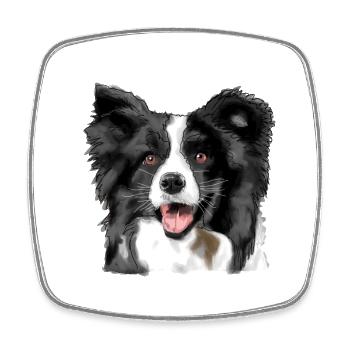 Border Collie - Viereckiger Kühlschrankmagnet - Weiß - Vorne