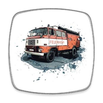 W 50 L Véhicule de pompiers LF 16 TS 8 - Magnet carré - blanc - Devant