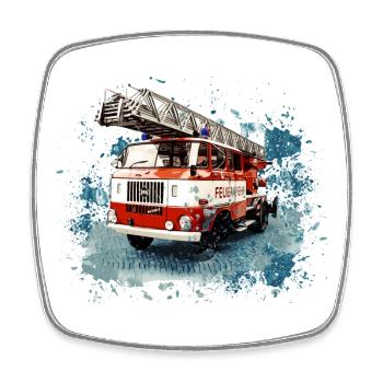 Échelle tournante IFA W50 Fire Brigade - Magnet carré - blanc - Devant