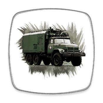 ZIL 131 KO - Viereckiger Kühlschrankmagnet - Weiß - Vorne