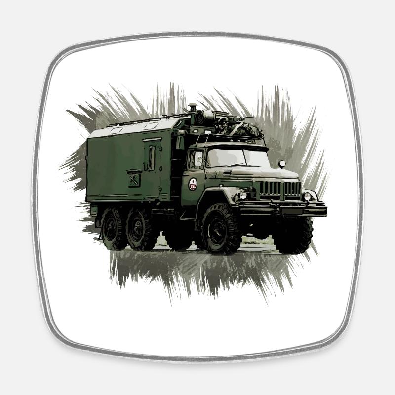 ZIL 131 KO - Magnet carré - blanc