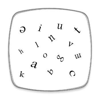 Lettres - Magnet carré - blanc - Devant