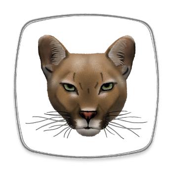 Cougar R6Z - Square fridge magnet - white - Front