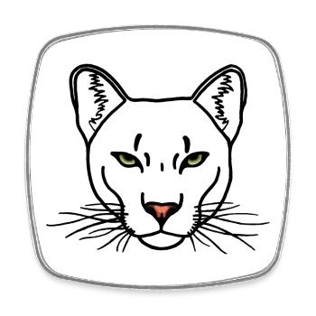 Cougar black R6Z - Square fridge magnet - white - Front