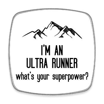 Je suis un ultra coureur - Quel est votre superpouvoir - Magnet carré - blanc - Devant