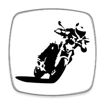 F900Nakedbike - Square fridge magnet - white - Front