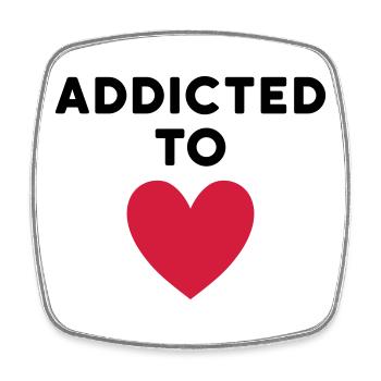 Addicted to love (Herz) - Viereckiger Kühlschrankmagnet - Weiß - Vorne