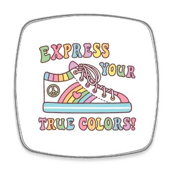 Bunter Schuh Express Your True Colors Stolz - Viereckiger Kühlschrankmagnet - Weiß - Vorne