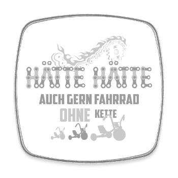 Hätte Hätte auch gern Fahrrad ohne Kette - Viereckiger Kühlschrankmagnet - Weiß - Vorne